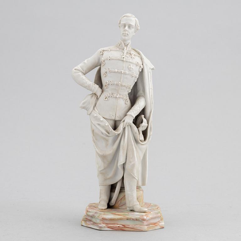 A biscuit porcelain figure, Prague, 1850s, emperor Franz Joseph of Austria.
