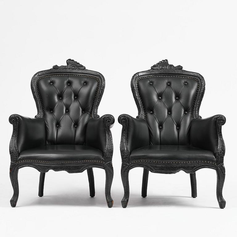 Maarten Baas, a pair of “Smoke Armchairs”, Moooi, the Netherlands, post 2002.