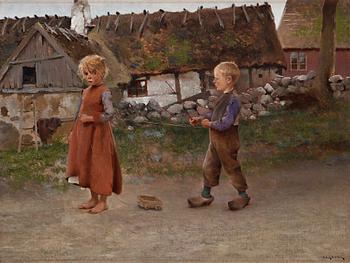 August Hagborg, Children playing.