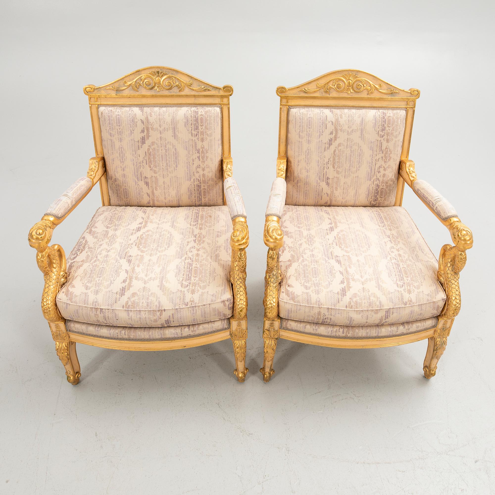 Kamstolar, 1 par, empire stil, 1900-tal.
