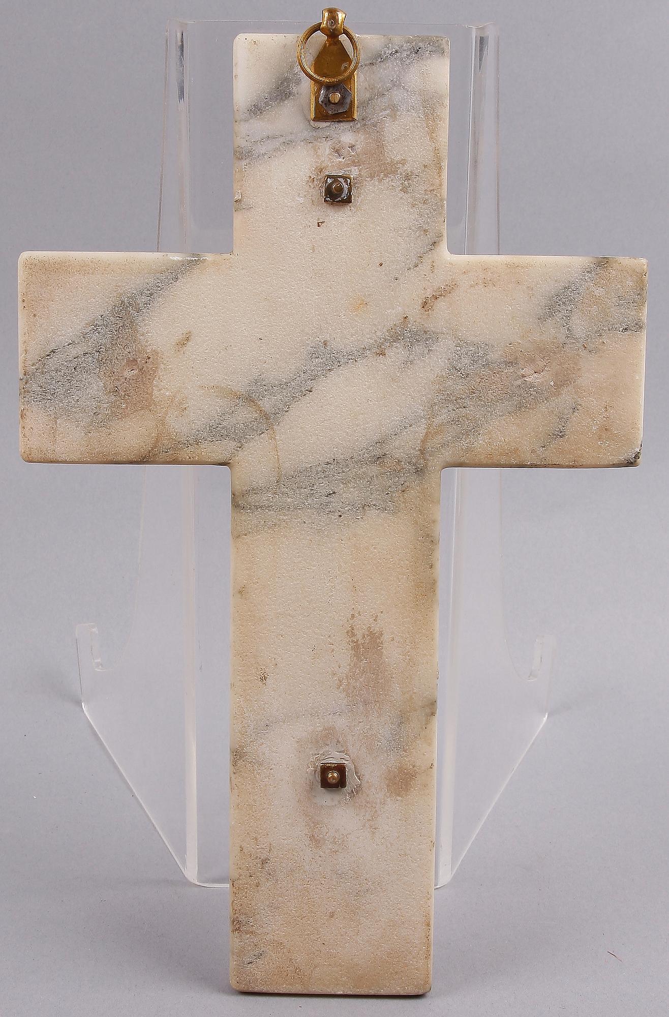 KRUCIFIX, marmor och metall, jugend, 1900-talets första hälft.
