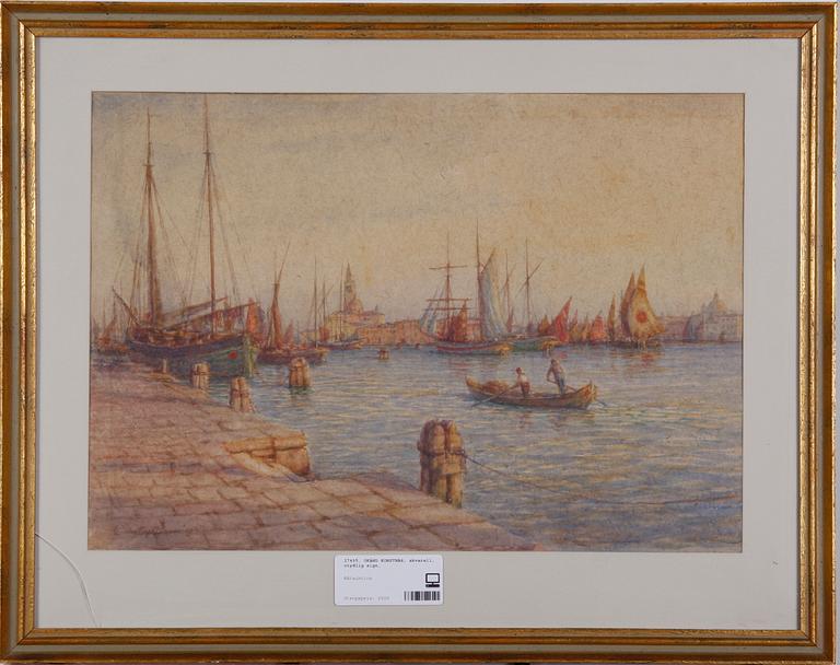 OKÄND KONSTNÄR, akvarell, otydlig sign.