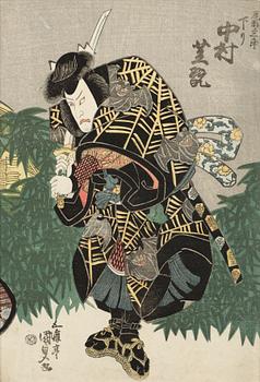 1284. Utagawa Kunisada Kochoro Toyokuni III, Samuraj med svärd.