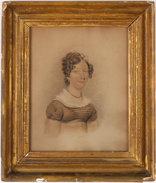 Engelsk skola, omkring 1840. Ung kvinna.