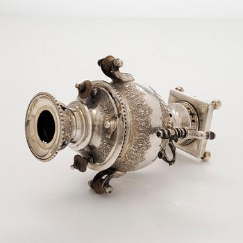 A Persian miniature silver samovar, first half/mid-20th century, Finnish import marks, Helsinki 1953.