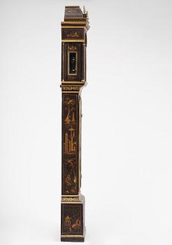 A George II japanned musical longcase clock by William Barrow (watchmaker in London 1700-36).