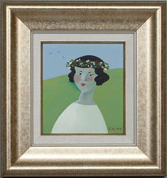 PENTTI KOIVIKKO, öljy levylle, signerad och daterad -99.