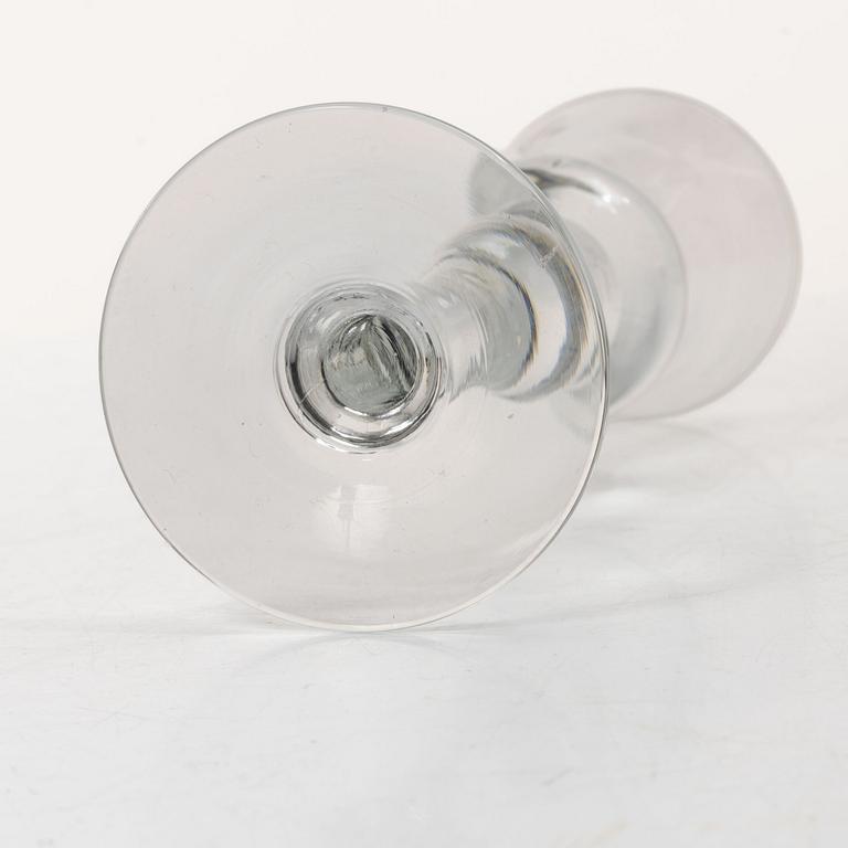 A set of 12 schnaps glasses by Reijmyre Glassworks with king Gustav III emblem.