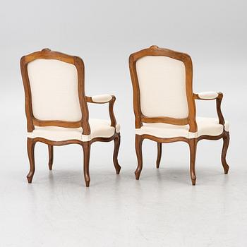 Armchairs, a pair, Rococo, 18th century.