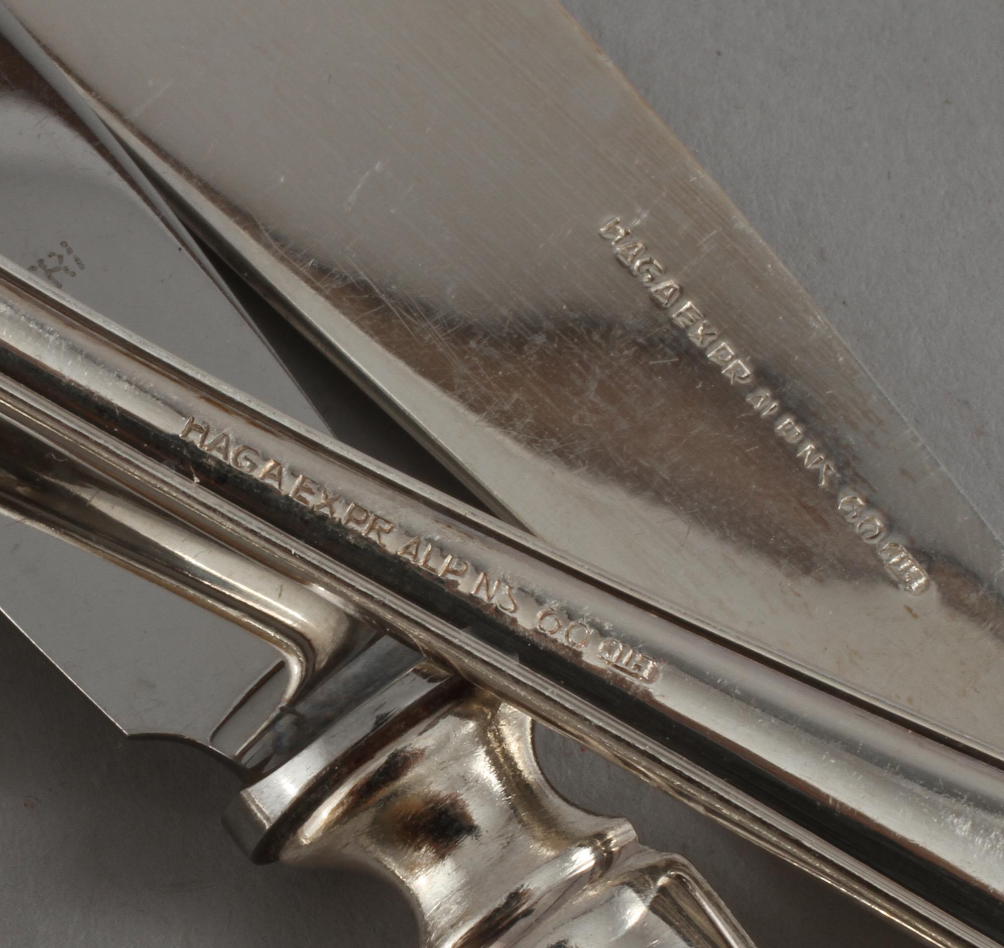 BESTICKUPPSÄTTNING, 85 delar, nysilver, "Haga", 1900-tal.