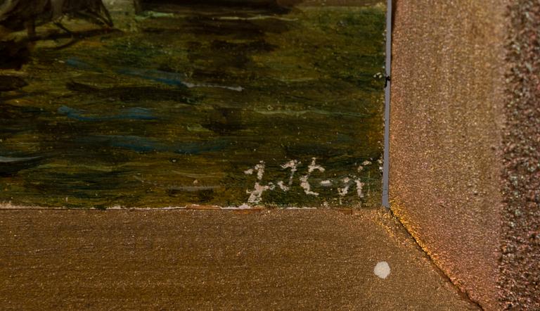 JOHAN KNUTSON, oil on board, signed.