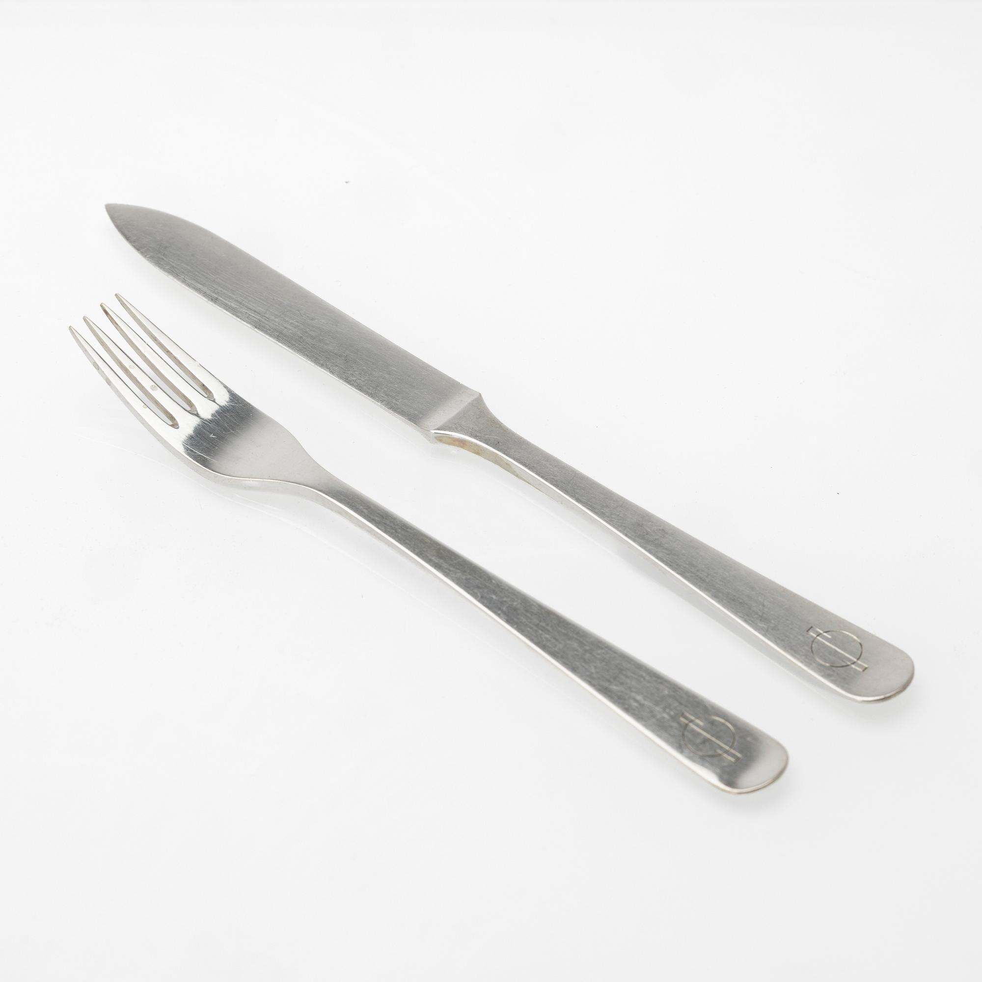 Wiwen Nilsson, fruktbestick, 24 delar, silver, Lund, 1937.