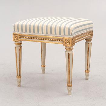 A Gustavian stool by E. Öhrmark (master in Stockholm 1777-1813).
