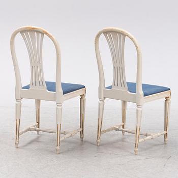 Six gustavian style 'Axet' chairs, Bodafors, Sweden, second half of the 20th century.