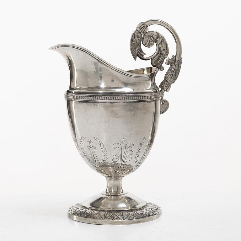 A Swedish early 19th century silver creamer, mark of Carl Petter Lampa, Stockholm 1828.