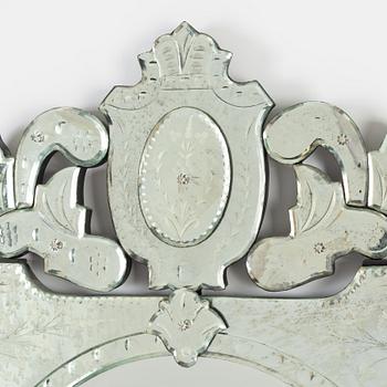 A venetian style mirror, late 20th century.