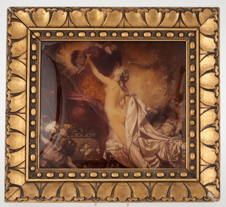 RAMAR, 3 st bronserade, 1 st förgylld, samt MINIATYR. Tyskland, 1800-talets slut.