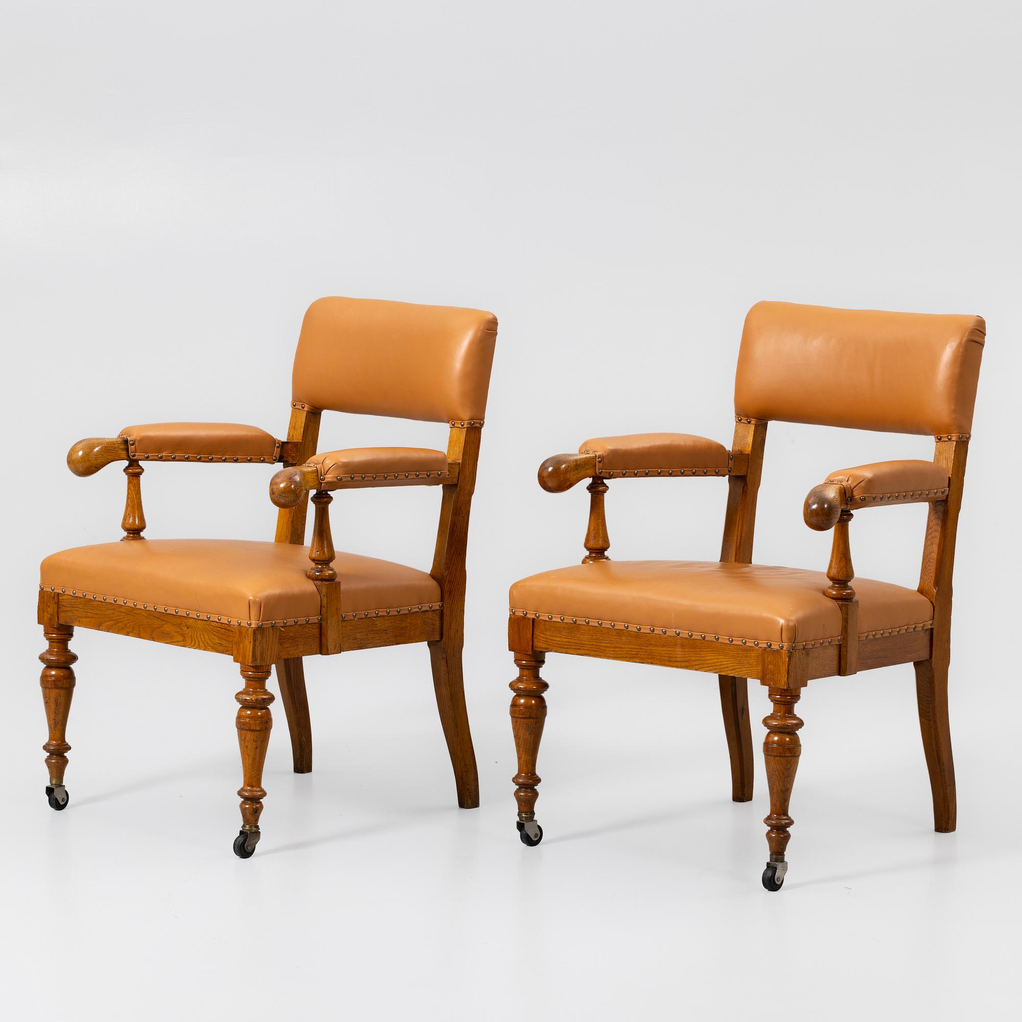 A pair of armchairs, early 20th century.