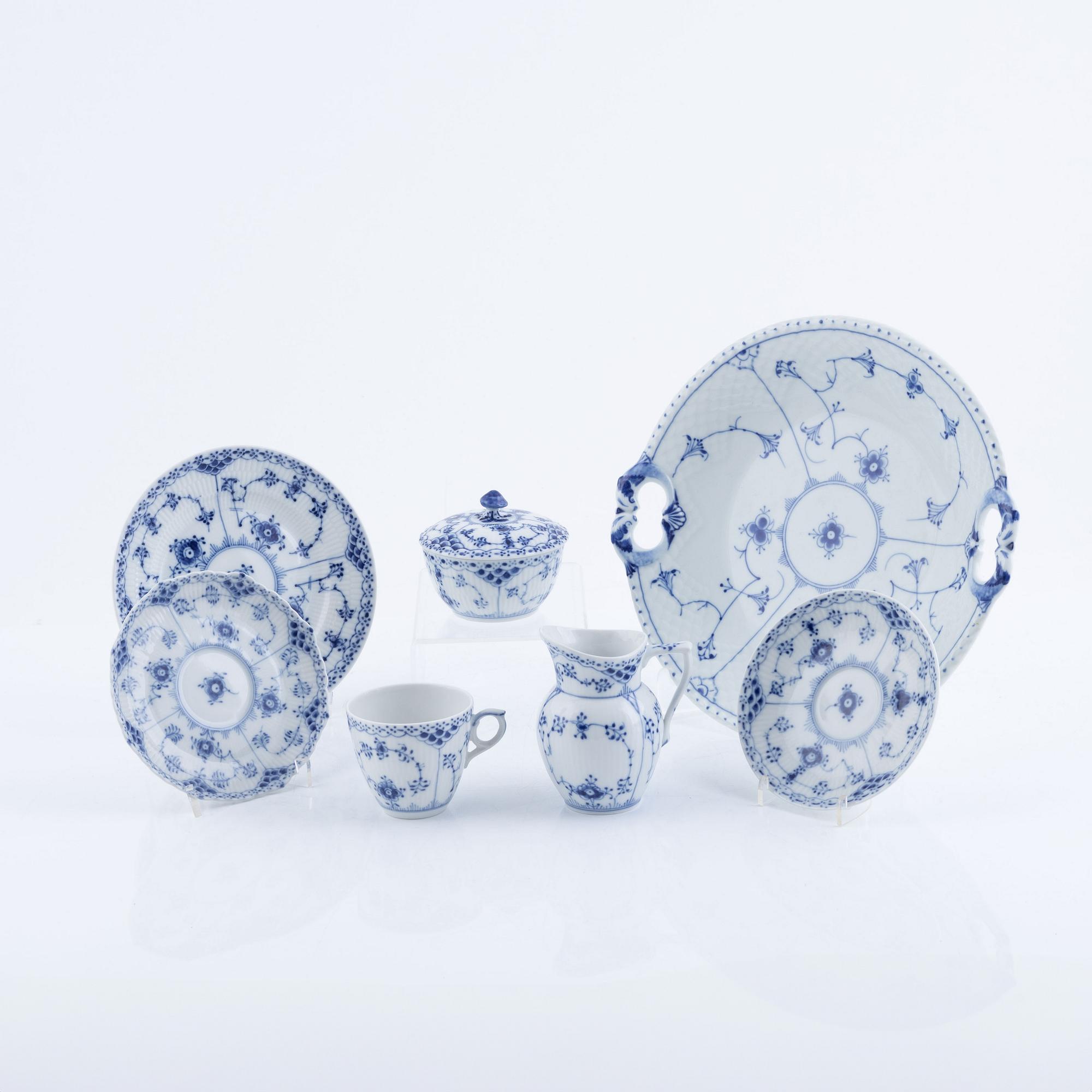 Kaffeservis, 23 delar, "Musselmalet", Royal Copenhagen, Danmark.