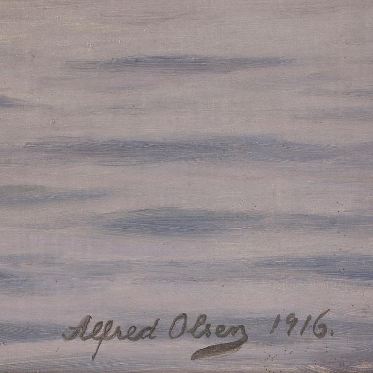 ALFRED OLSEN, olja på duk, sign o dat - 1916.