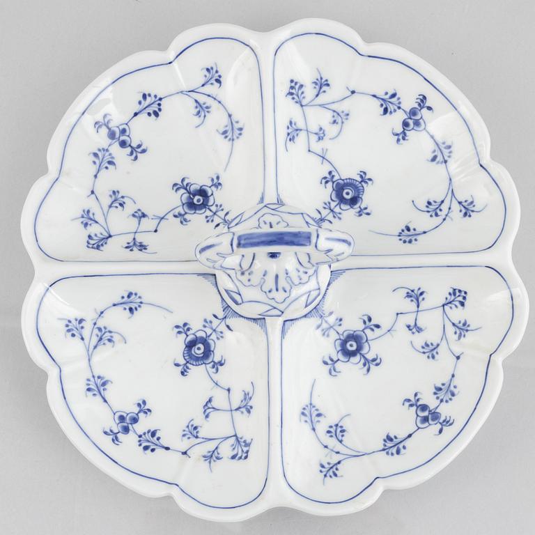 A 'Blue Fluted Plain' porcelain cabaret, Royal Copenhagen, model 396, 1893-1900.