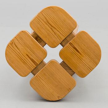 A 1960s 'Four-leaf clover' stool for Oy Stockmann Ab, Keravan puusepäntehdas, Finland.