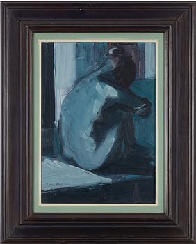 Brian Ballard, "Model holding knees".