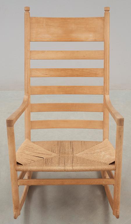 A Hans J Wegner ash 'CH-45' rocking chair, by Carl Hansen & Son, Denmark.