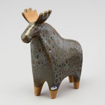 A LISA LARSON stoneware figurine "Elk" from the series "Stora Zoo" for Gustavsberg.