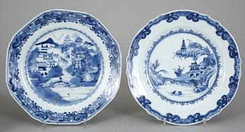 TALLRIKAR, 9 st, porslin, Qianlong, Kina 1700-tal.