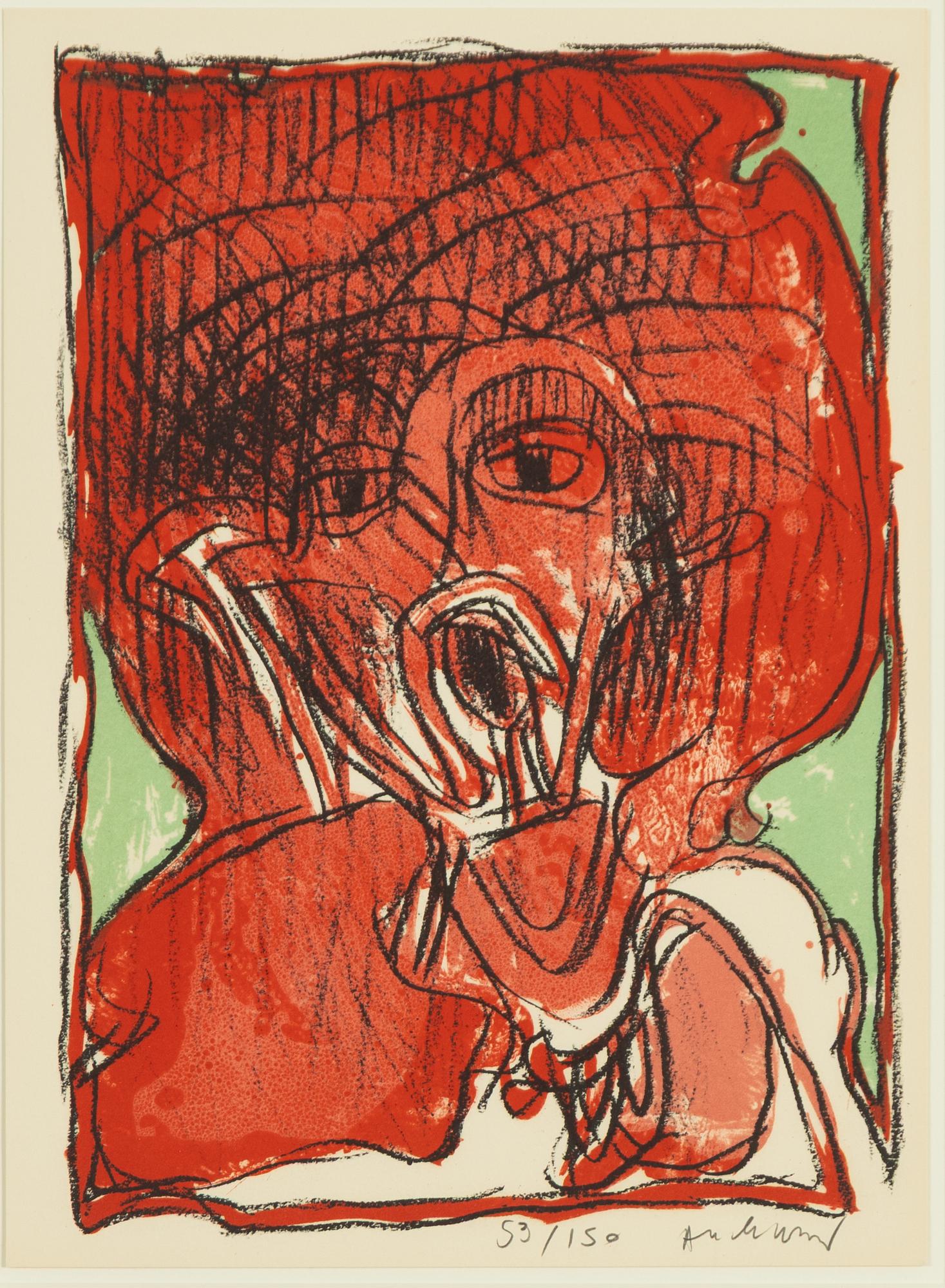 Pierre Alechinsky, "Schismes", fyra stycken färglitografier.