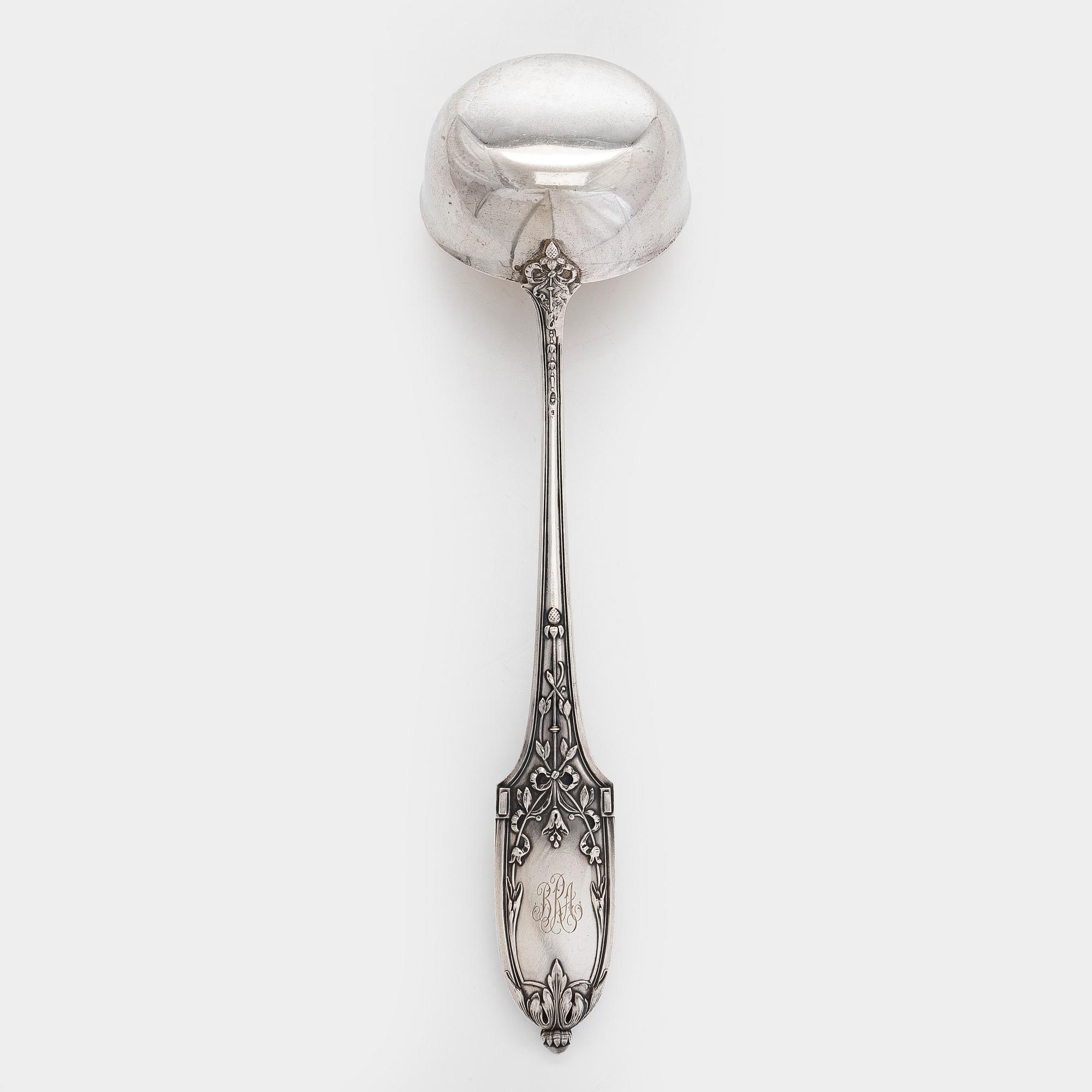 Slev, silver, delvis förgylld, Moskva, 1908-26. Oidentifierad mästarstämpel.