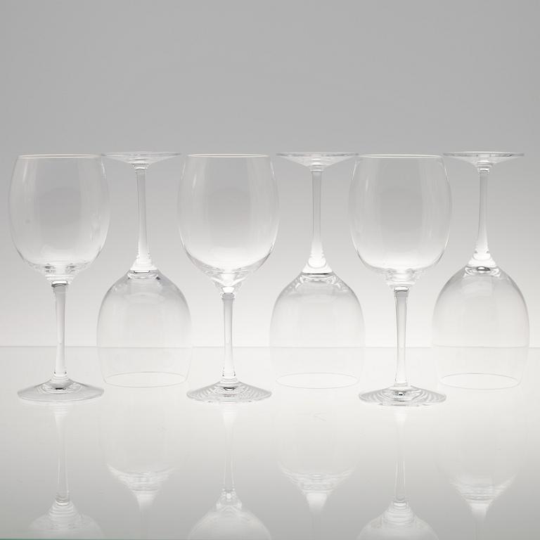 VINGLAS, 14 + 6 delar, klart glas, "Kolibri" Timo Sarpaneva, Iittala. 1980-tal.