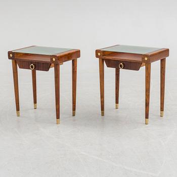 A pair of bedside tables, mid 20th century.