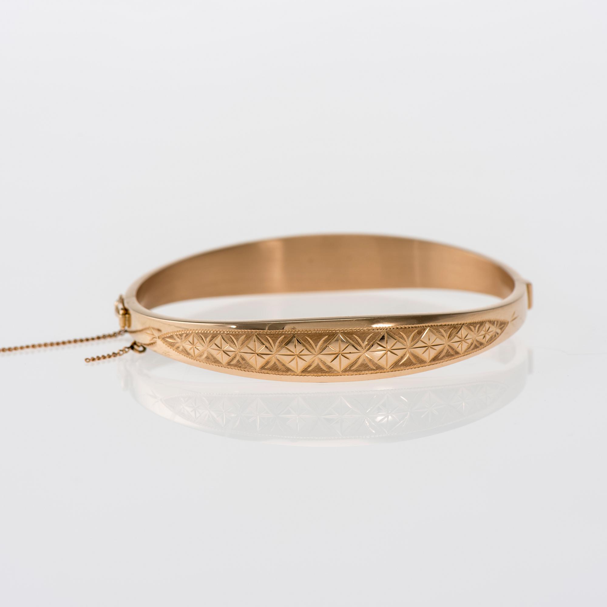 ARMBAND, 14K guld. Helsinki, 1959. Vikt ca 15,8 g.