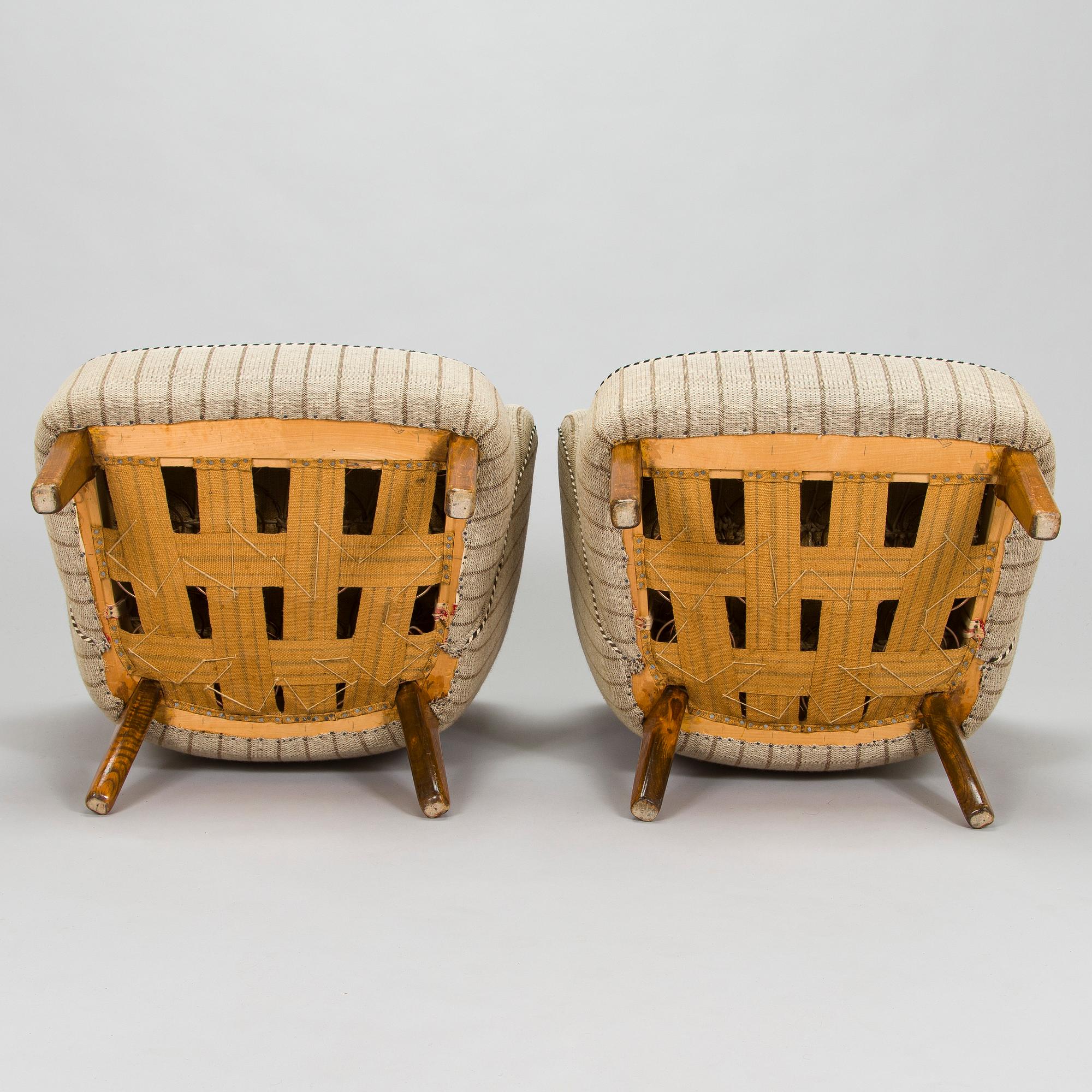 Flemming Lassen, fåtöljer, ett par, tillverkad av Asko 1952-1956.