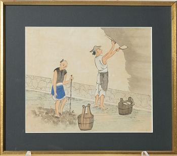 Unidentifed artist, 37 watercolours, China, 20th century.