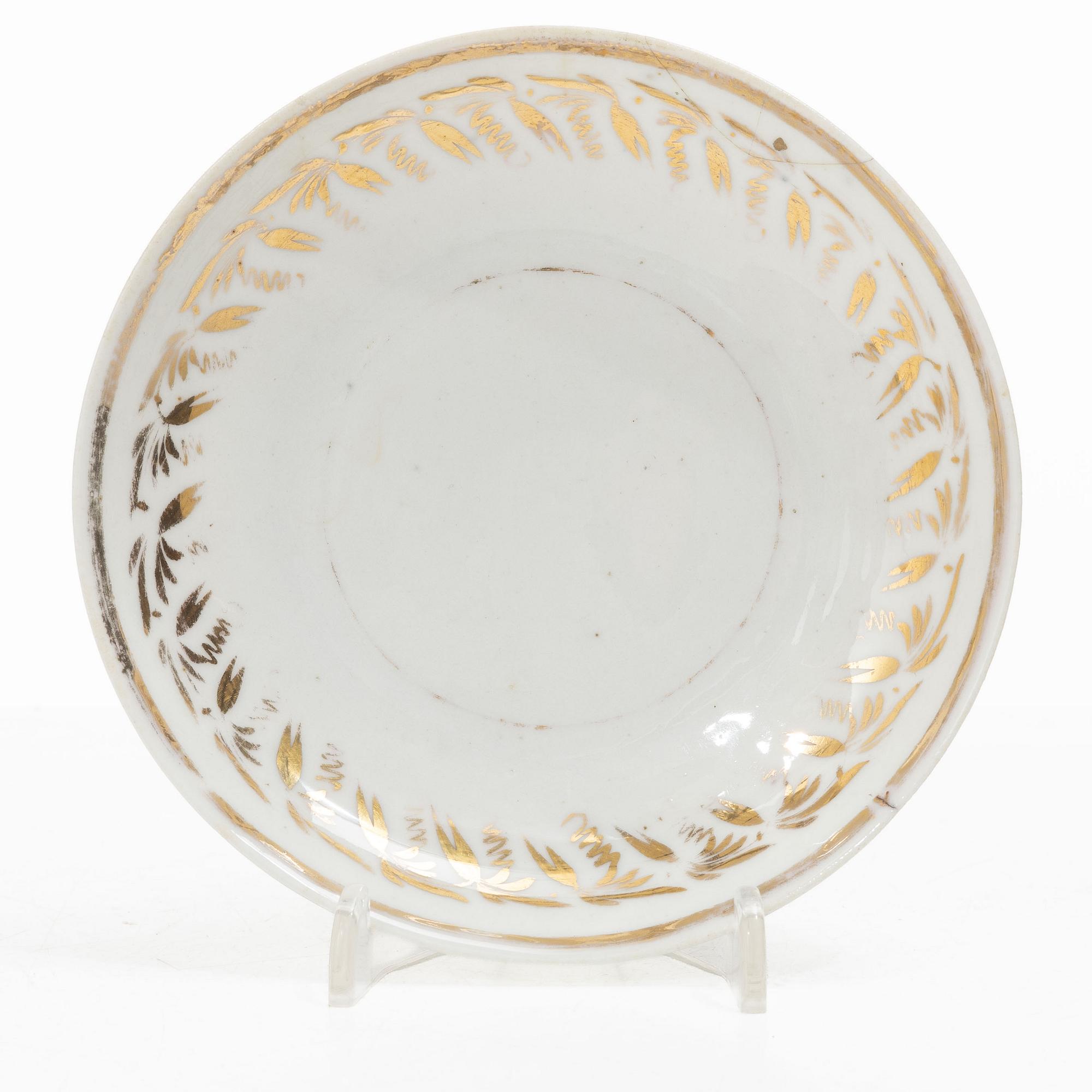 Eight cups with saucers, Late Empire, mid-19th century.