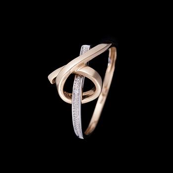 RING, 14K guld, diamant. Vikt ca 2,0 g.