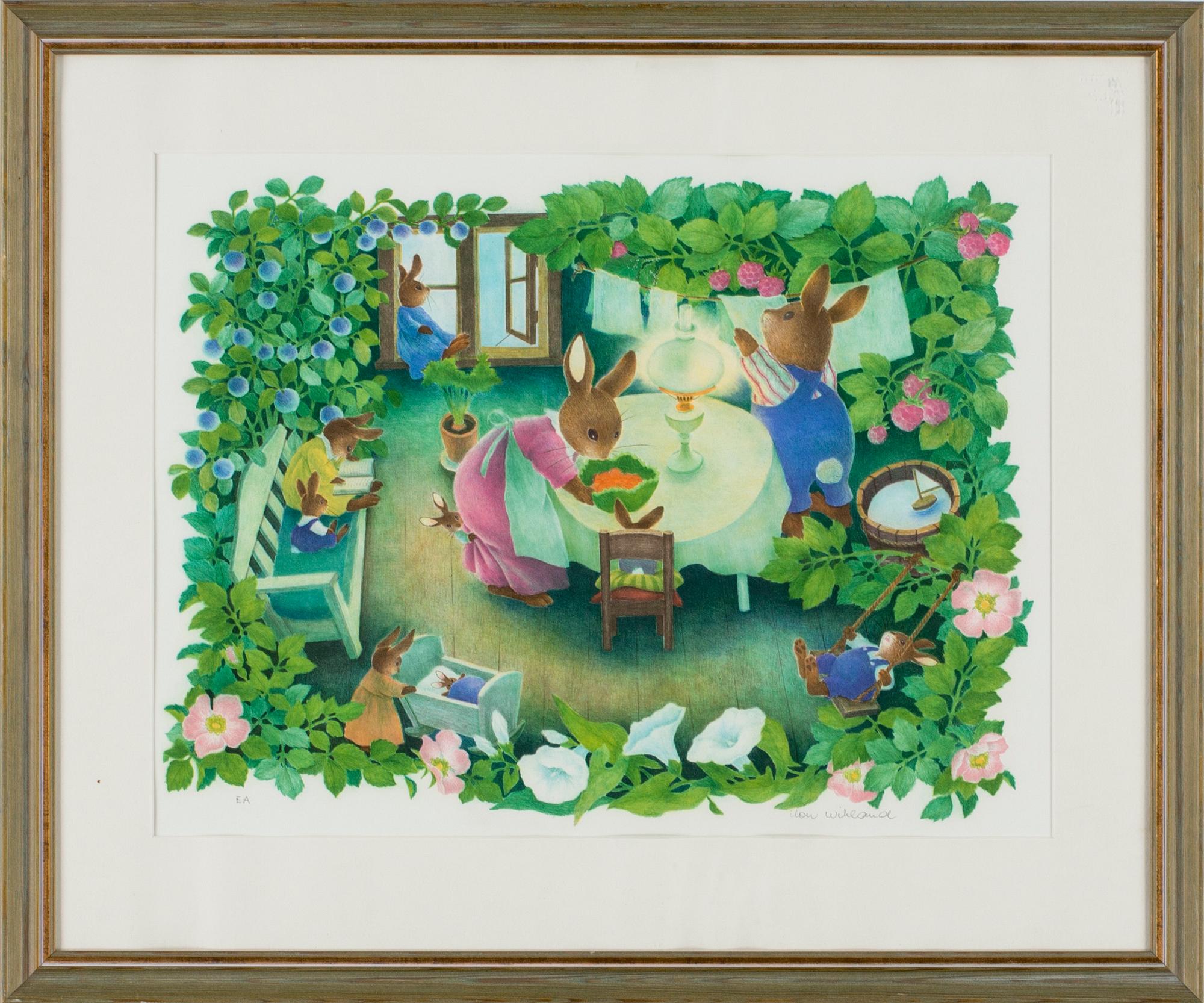 ILON WIKLAND, färglitografi, signerad, EA.