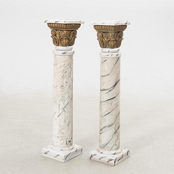 Pedestals, a pair, first half/mid 20th century.