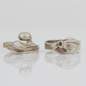 ARMBAND samt 2 RINGAR, sterling silver, Lapponia, Finland, daterad 1984, 1980 och 1985 respektive. Vikt ca 27,42 g.