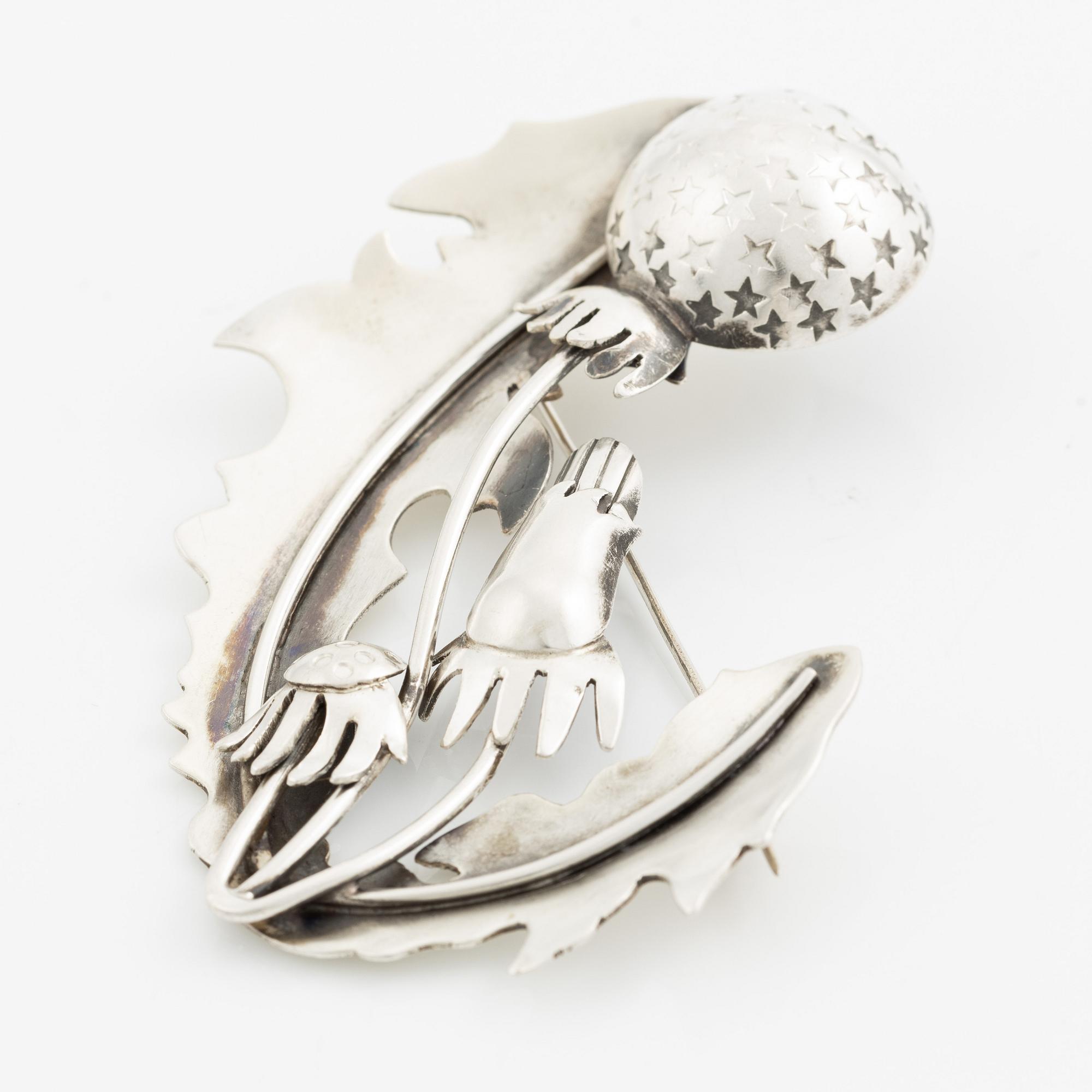 Michelsen, brooch, silver, Stockholm 1948.
