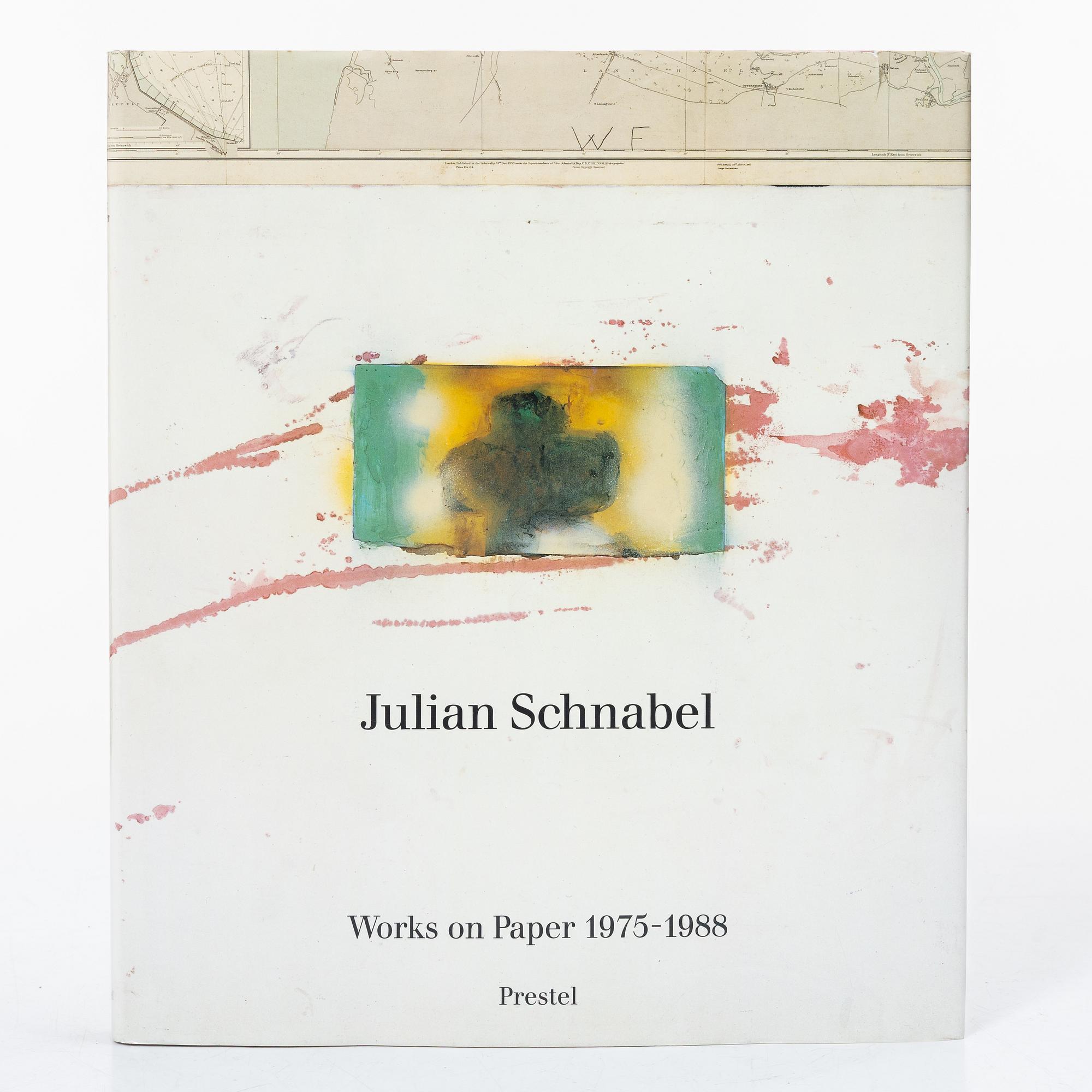 Julian Schnabel, "Works on Paper 1875-1988" med egenhändigt målat omslag.