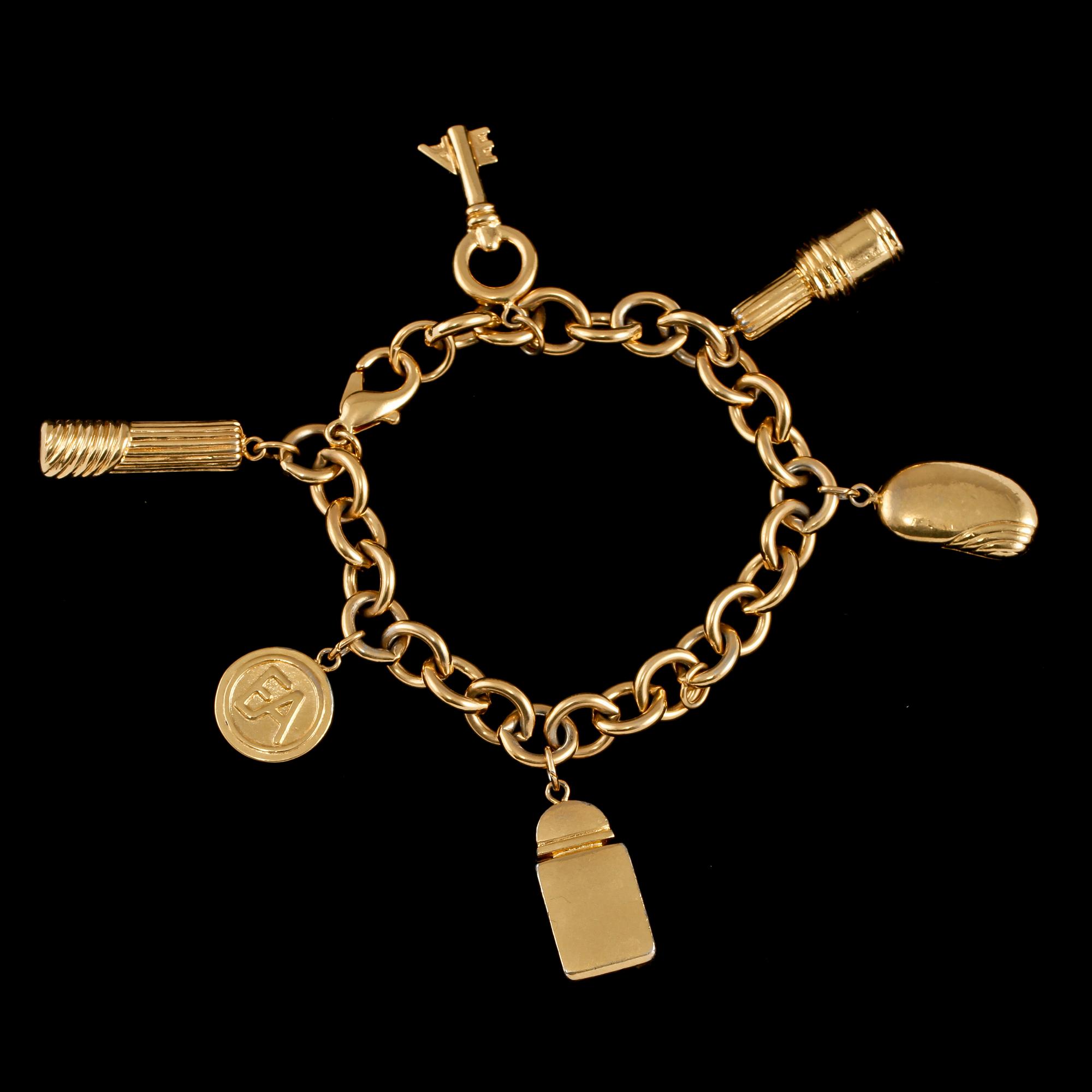 BERLOCKARMBAND, gulmetall, Elizabeth Arden, sekelskifte 1900/2000-tal.