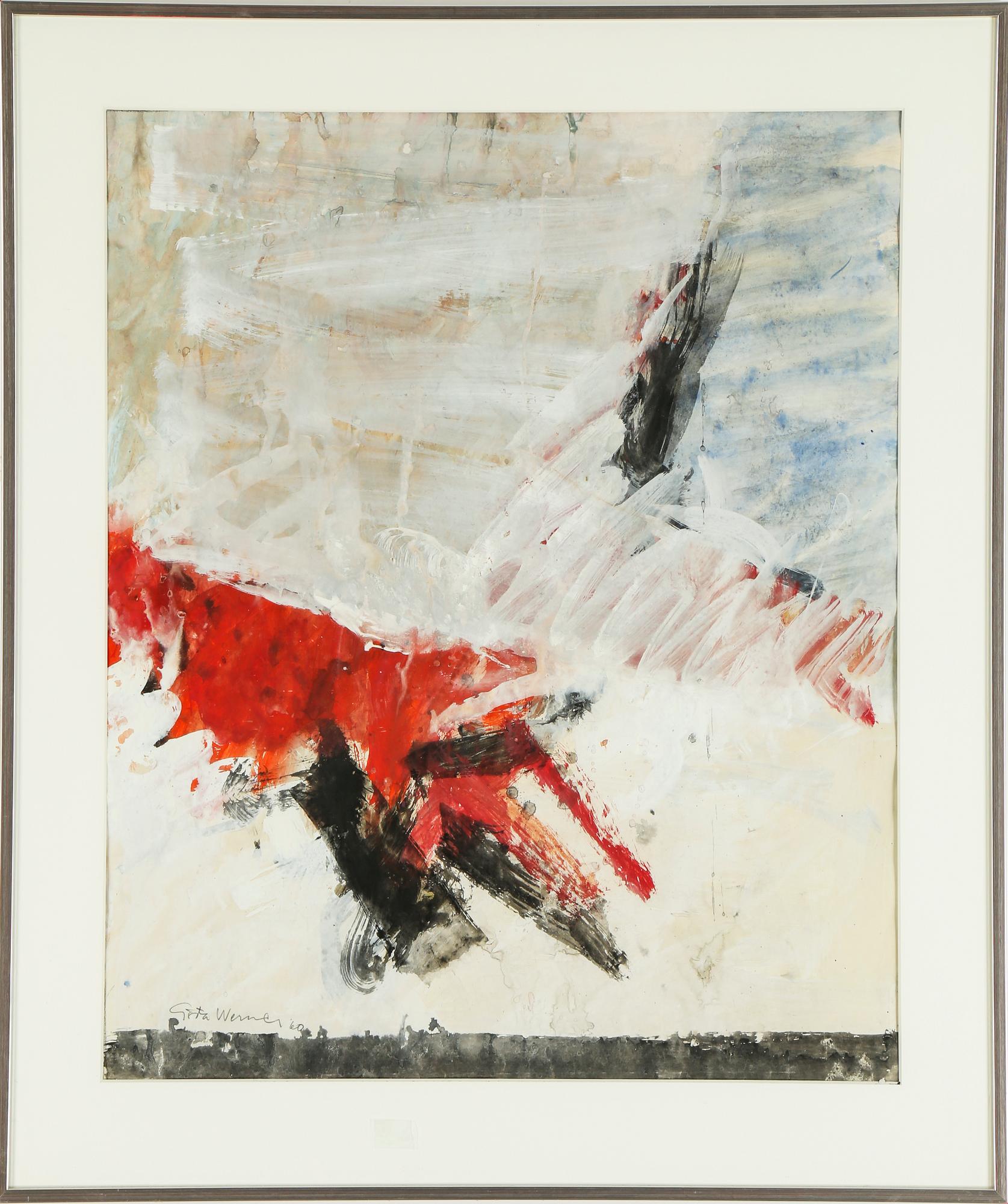 GÖSTA WERNER, gouache, signerad och daterad -60.