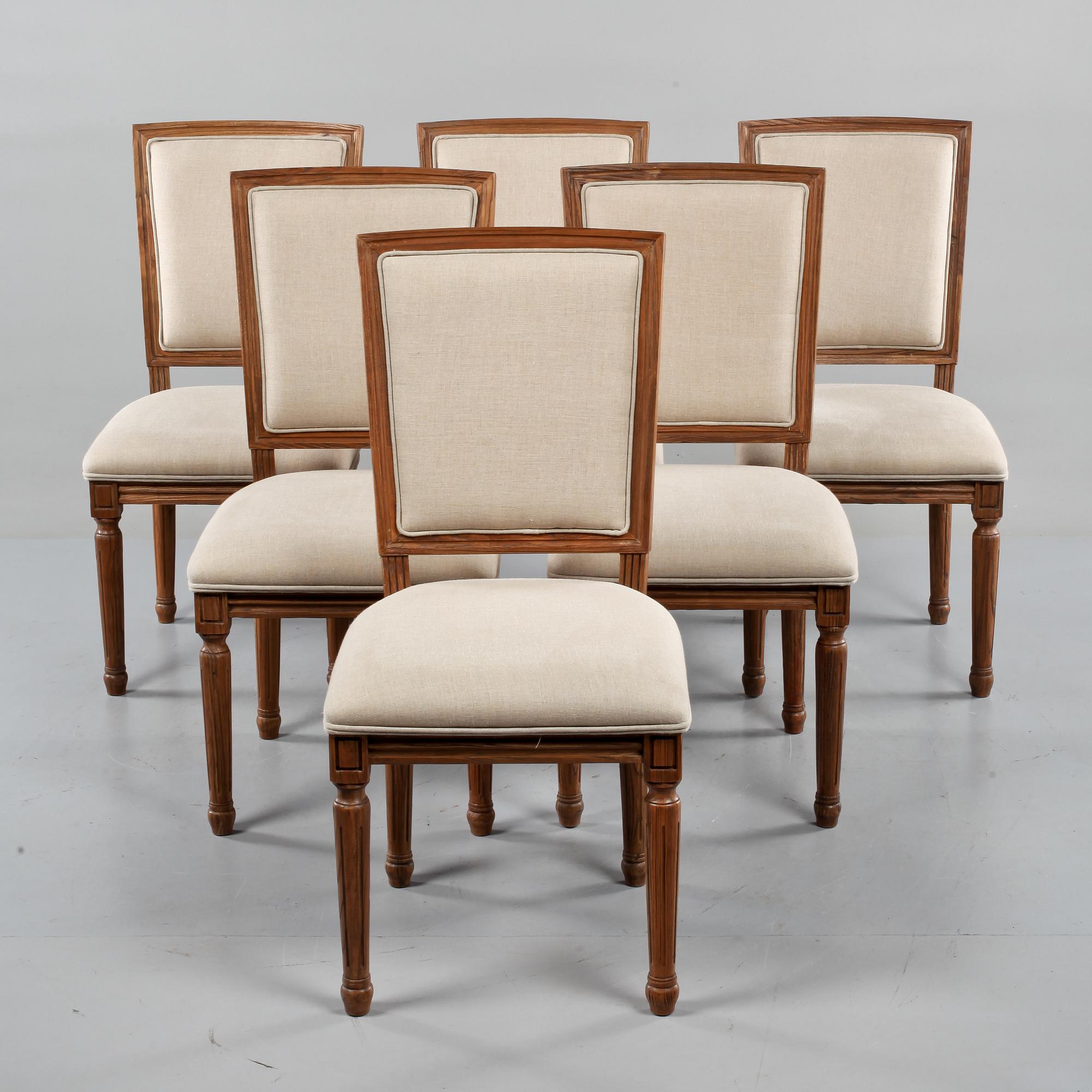 STOLAR, 6 st, gustaviansk stil, sent 1900-tal.