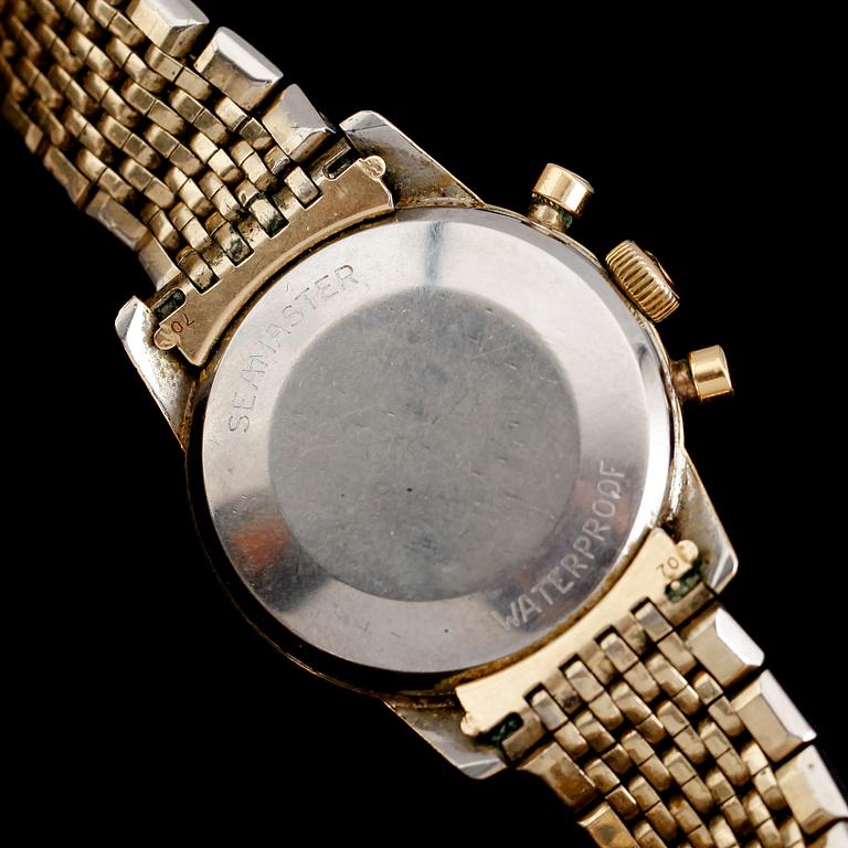 ARMBANDSUR, Omega, Seamaster, Tachymetre, guld/stål, 1960-tal.