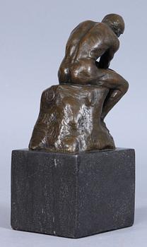 SKULPTUR, brons, kopia efter Auguste Rodin brons, 1900/2000-tal.