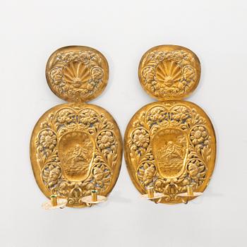 Wall plates a pair Baroque style Joh F Hellström Nyköping circa 1900.